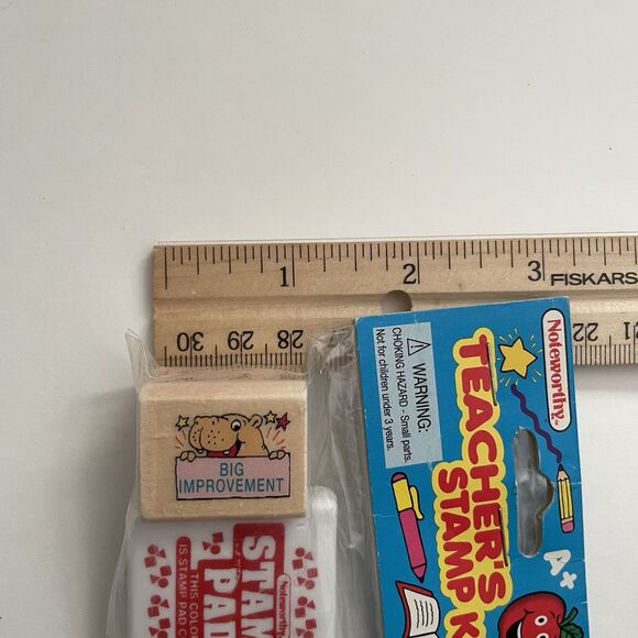 NEW VTG Noteworthy “Big Improvement” Stamp Ink Kit Teacher School 1997 Deadstock - Picture 4 of 5